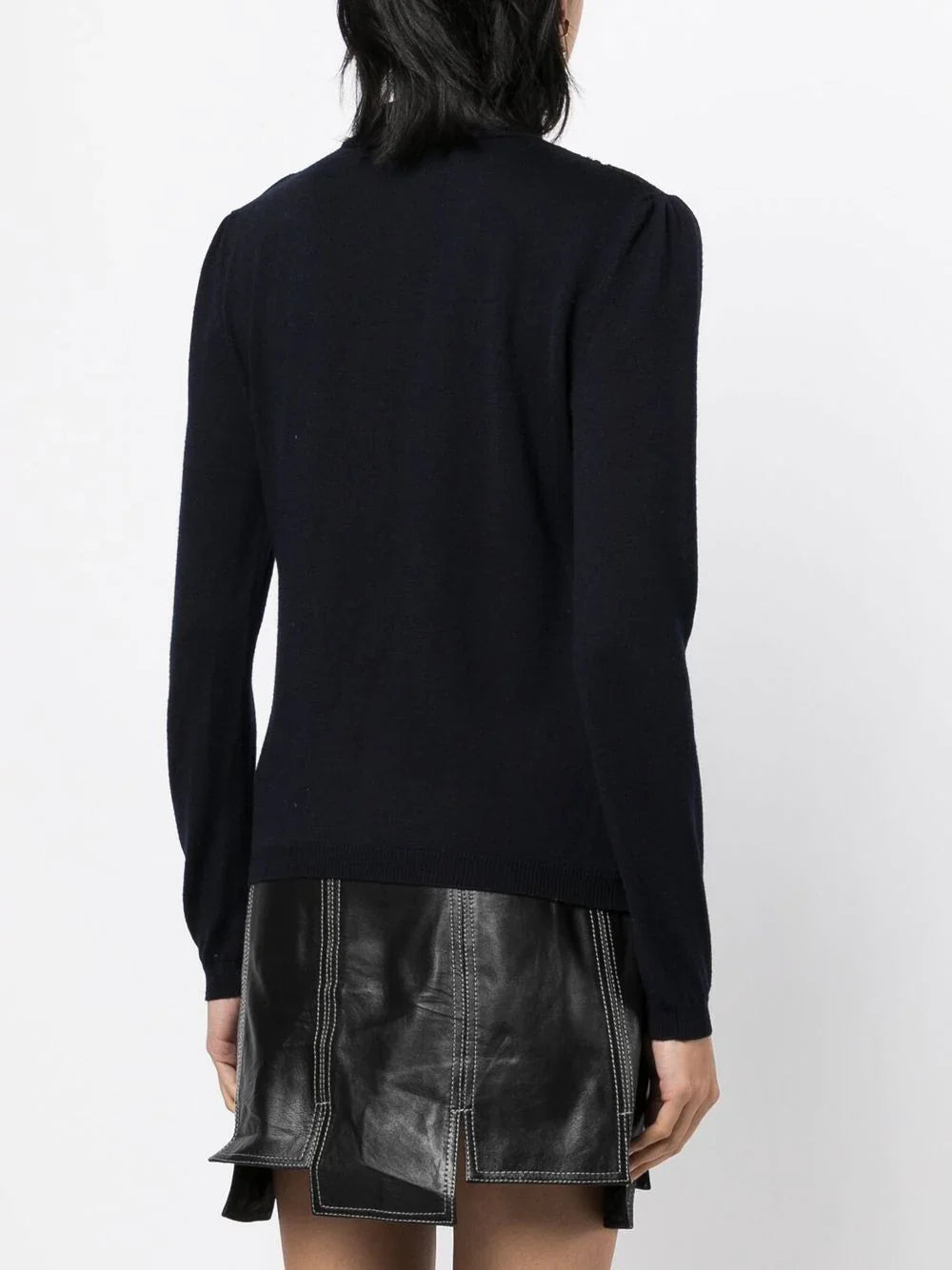 Lace panelled turtleneck jumper in soft fabric, featuring intricate lace details on the neckline and sleeves, from Other Designers.