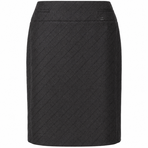 Chanel 2004 diamond-pattern pencil skirt with tailored fit and elegant design, showcasing fine craftsmanship and classic style.