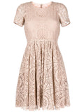 Elegant Burberry lace dress with intricate detailing and a classic silhouette, perfect for formal occasions.