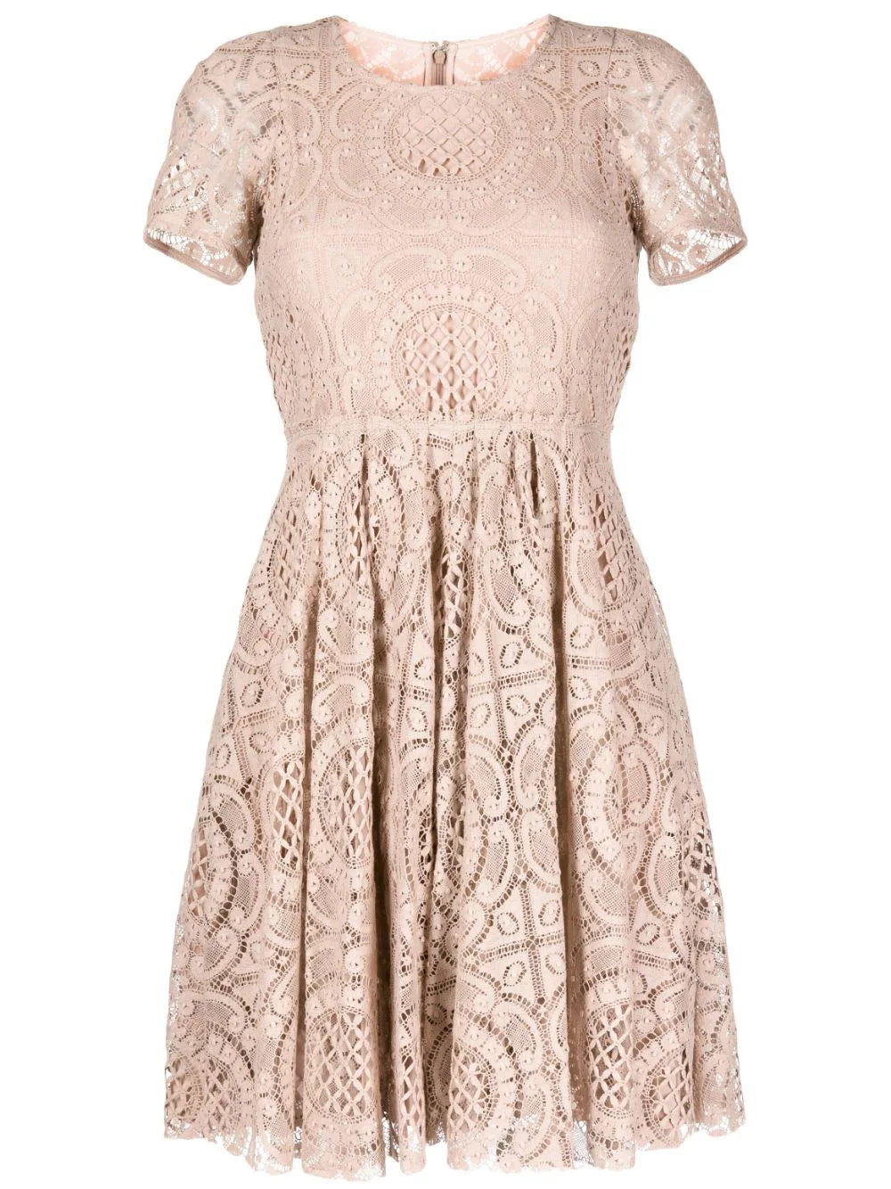 Elegant Burberry lace dress with intricate detailing and a classic silhouette, perfect for formal occasions.