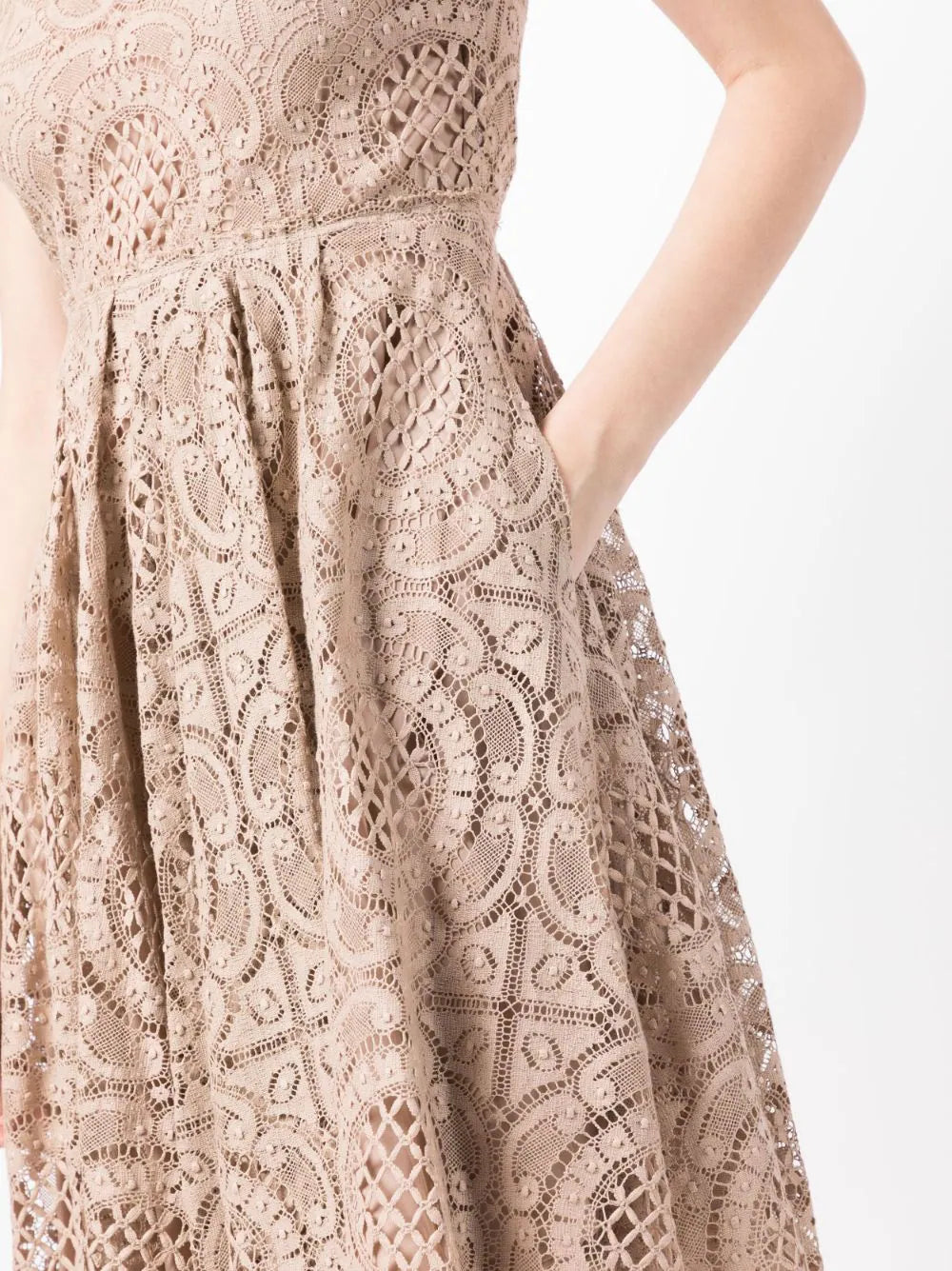 Burberry lace dress with intricate detailing, elegant design, and classic style, perfect for formal occasions.
