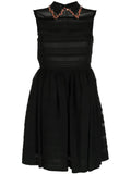 Miu Miu sleeveless dress with collar embellishments, featuring a stylish and elegant design perfect for special occasions.