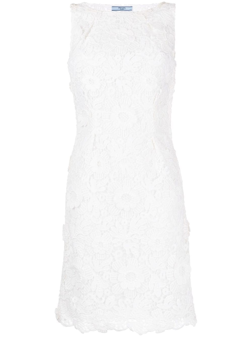Prada floral broderie anglaise special edition dress with intricate embroidery and lightweight fabric, elegant and feminine.