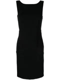 Prada scoop back sleeveless dress featuring a stylish design, sleeveless cut, and elegant fit perfect for summer occasions.