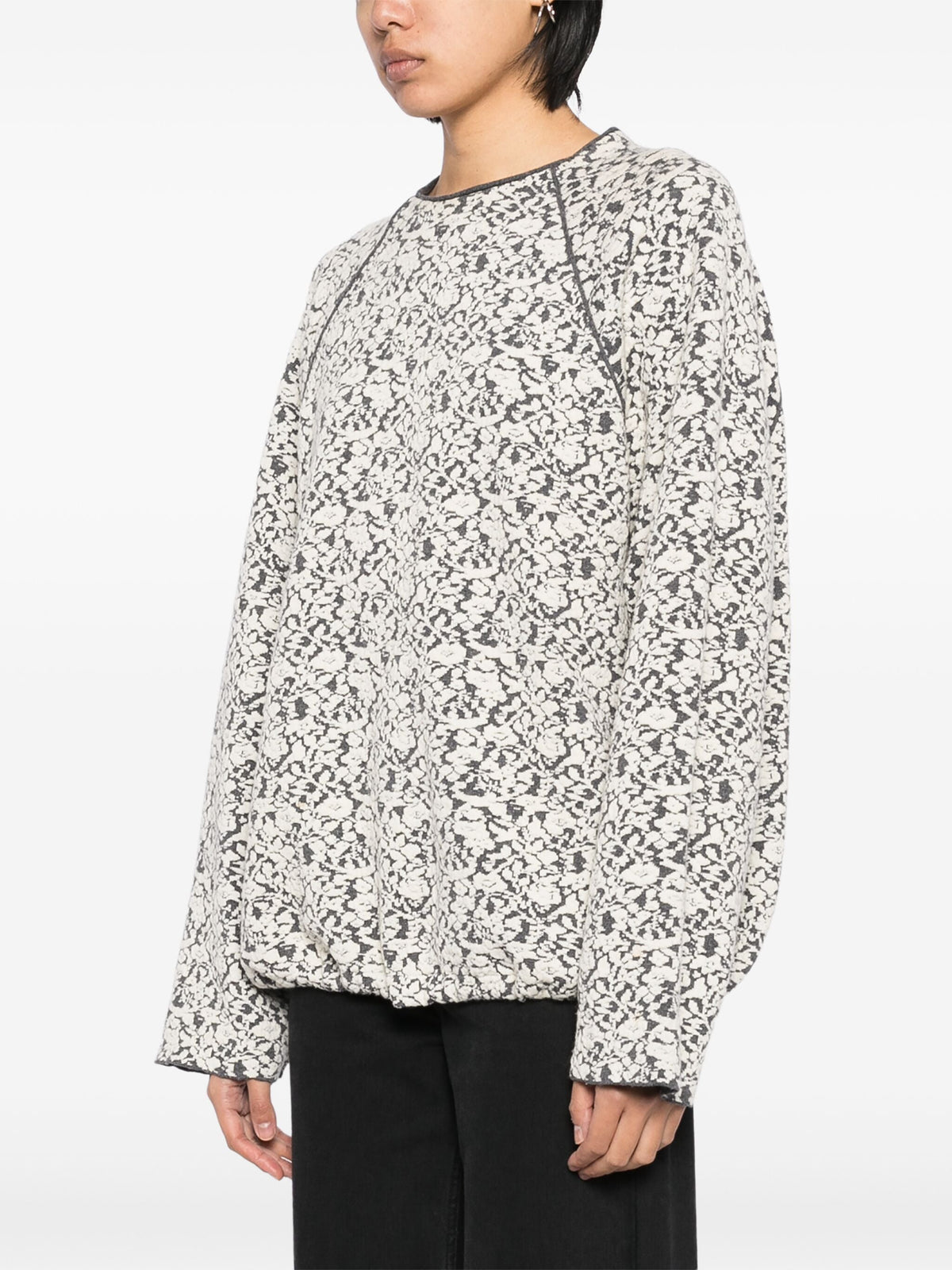 Chloé patterned jacquard wool jumper, stylish tops with intricate woven design in cozy, premium wool fabric.