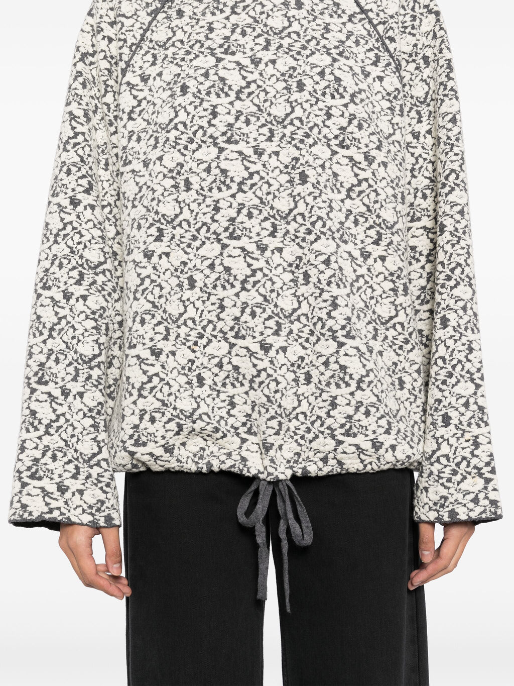 Chloé patterned jacquard wool jumper, long-sleeve top with intricate woven design, cozy and stylish winter knitwear.