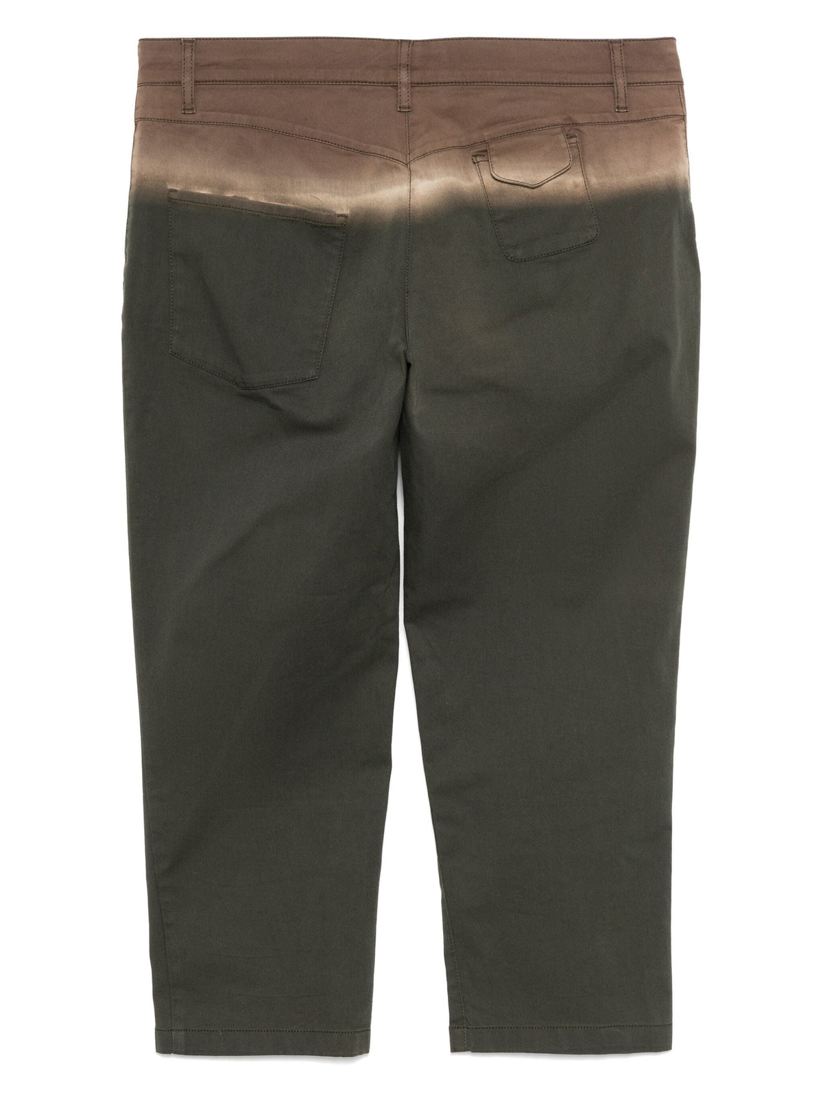 Prada ombré cropped trousers in soft gradient fabric, stylish and modern with a tapered fit and fashionable design.