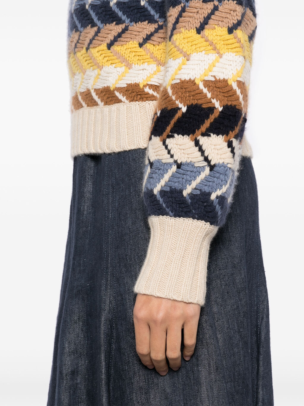 Chloé multicoloured knit jumper featuring a cozy, patterned design and long sleeves, perfect for casual wear.
