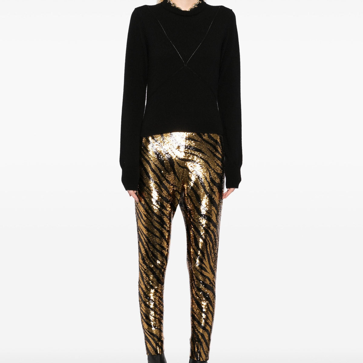 Balenciaga sequin stretch-jersey leggings, stylish trousers with shimmering sequin details and comfortable stretch fit.