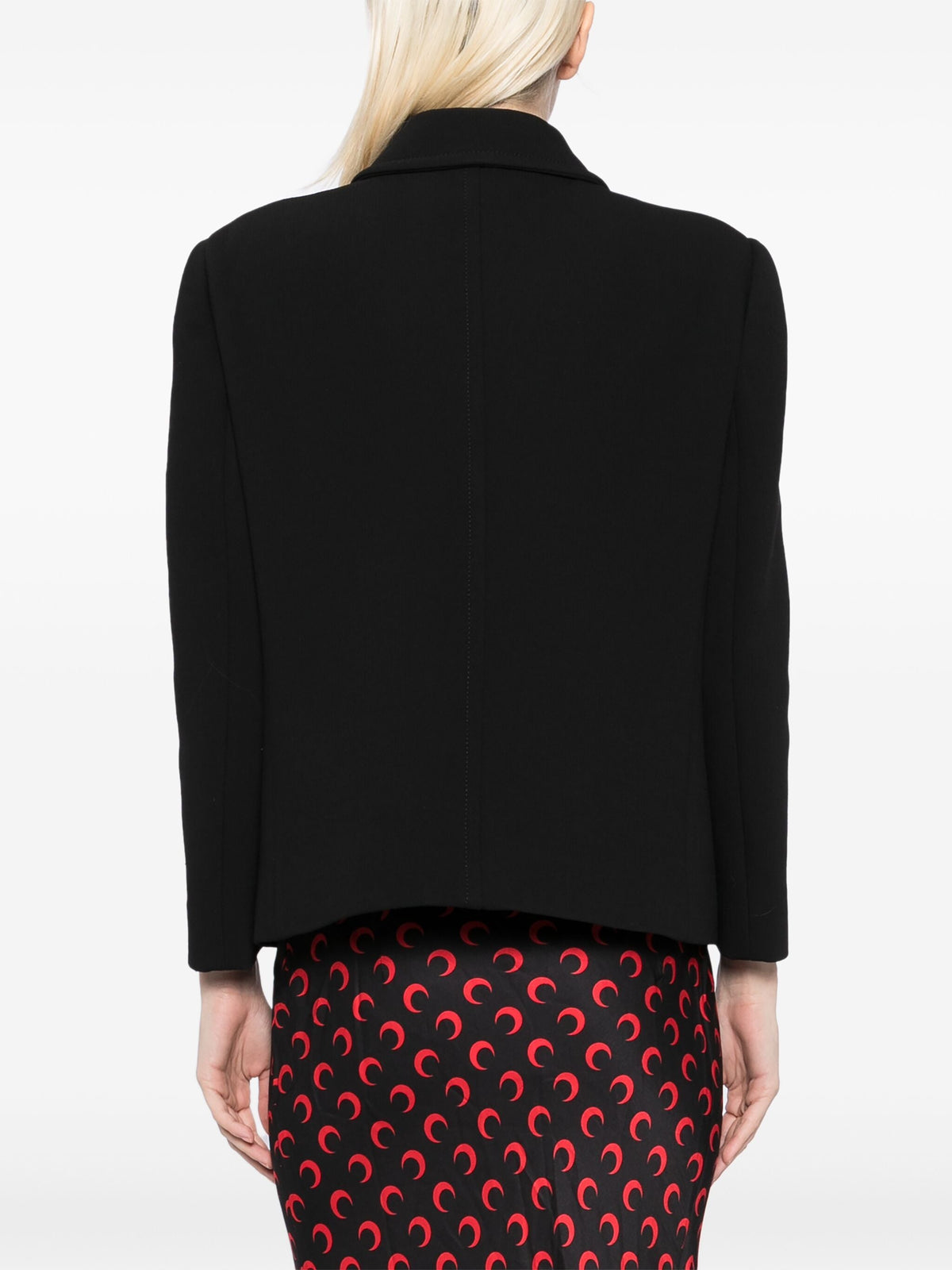 Gucci GG Buttons blazer in dark fabric with gold button details, tailored fit, and classic design featuring the iconic GG pattern.