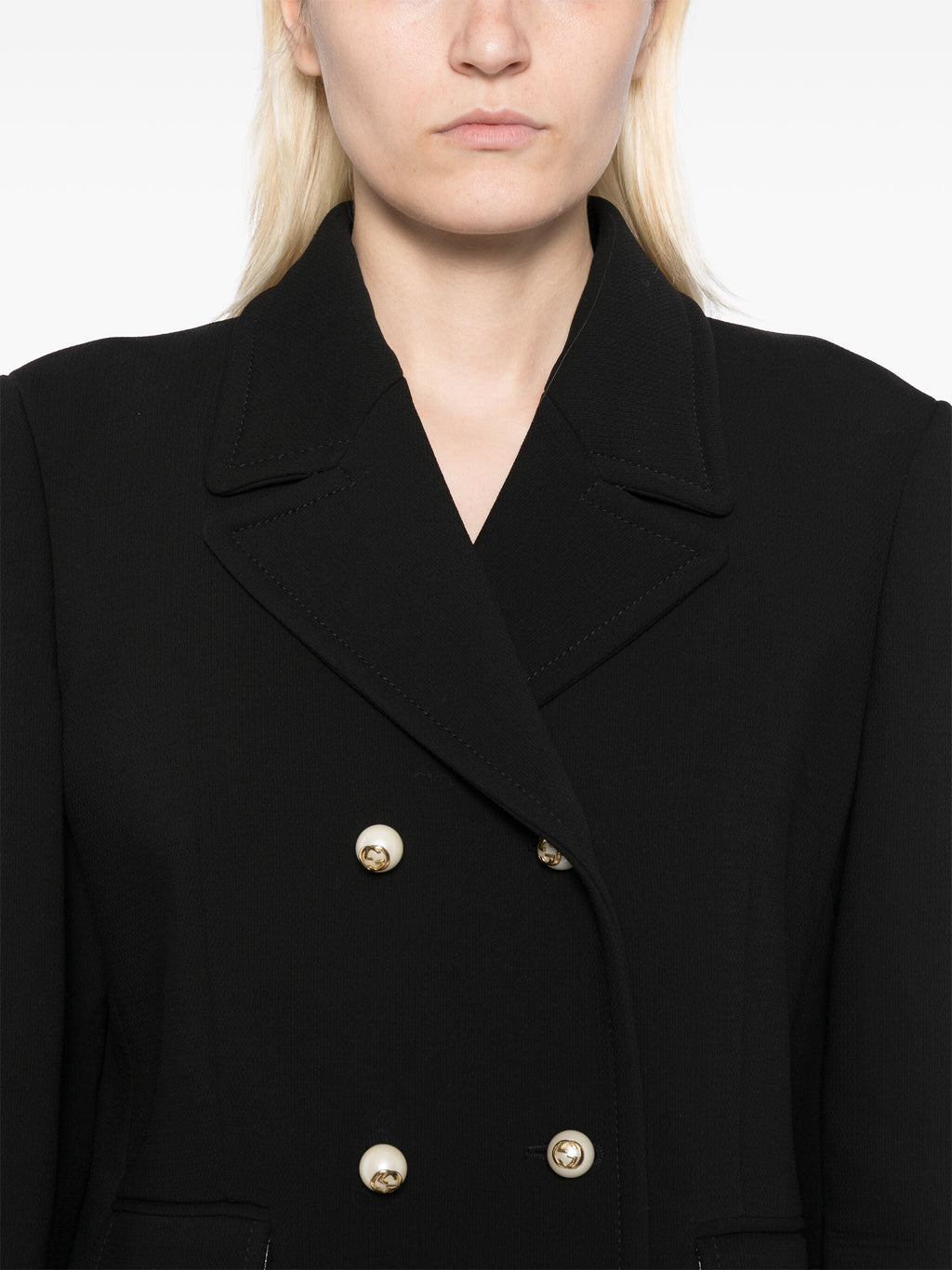 Gucci GG Buttons blazer, stylish tailored blazer with signature GG button details, in a classic design suitable for formal or casual wear.