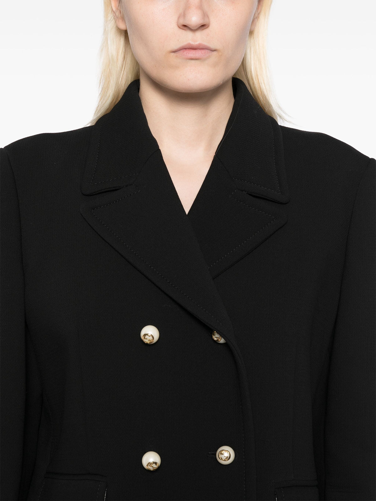 Gucci GG Buttons blazer, stylish tailored blazer with signature GG button details, in a classic design suitable for formal or casual wear.