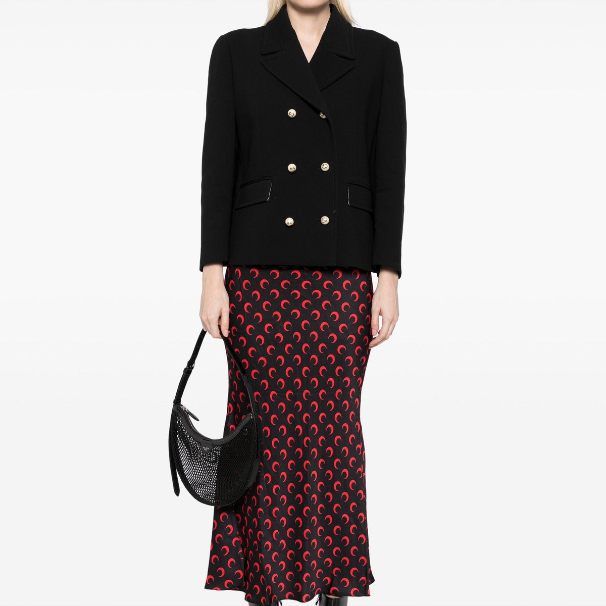 Gucci GG Buttons Blazer featuring classic tailored design with gold button accents, displayed on a neutral background.