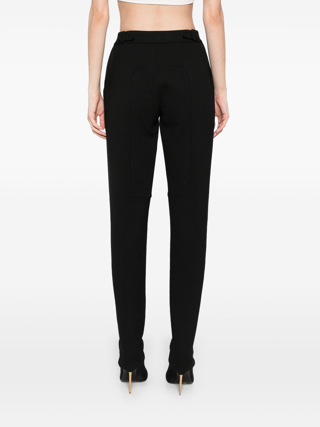 Hermès black riding trousers with tailored fit and sleek design, suitable for equestrian activities and casual wear.