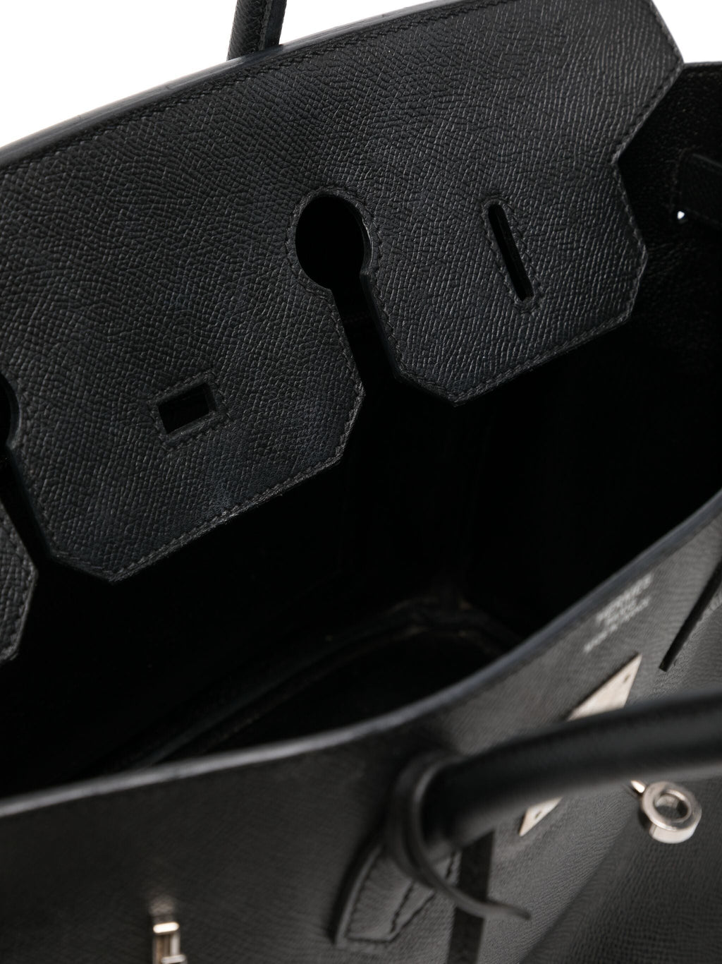 Hermès Birkin 35 black Epsom leather top handle bag with gold hardware, showcasing its luxurious design and craftsmanship.