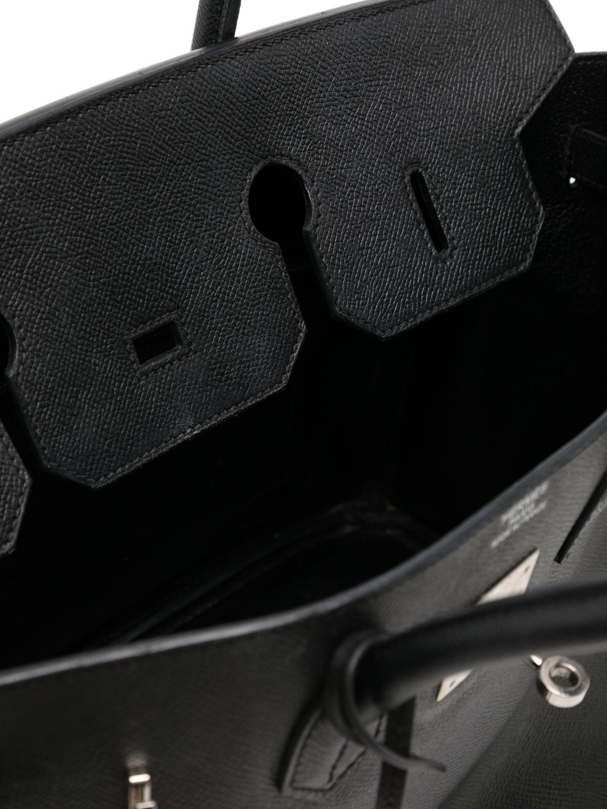Hermès Birkin 35 black Epsom leather top handle bag with gold hardware, showcasing its luxurious design and craftsmanship.