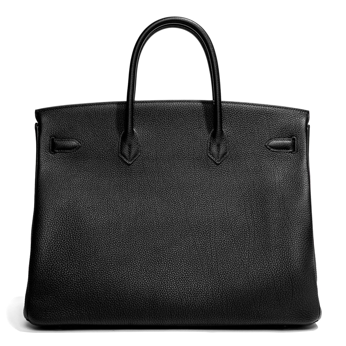 Hermès Birkin 40 Black Togo leather top handle bag with gold hardware, showcasing its structured silhouette and luxurious texture.