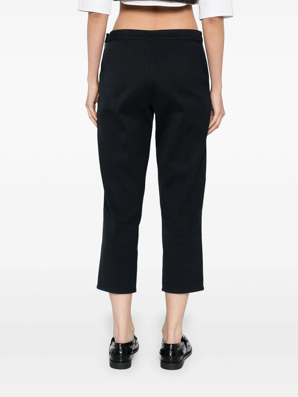 Miu Miu Archive school suit cropped trousers in tailored fabric, featuring a high waist and slim fit styling.