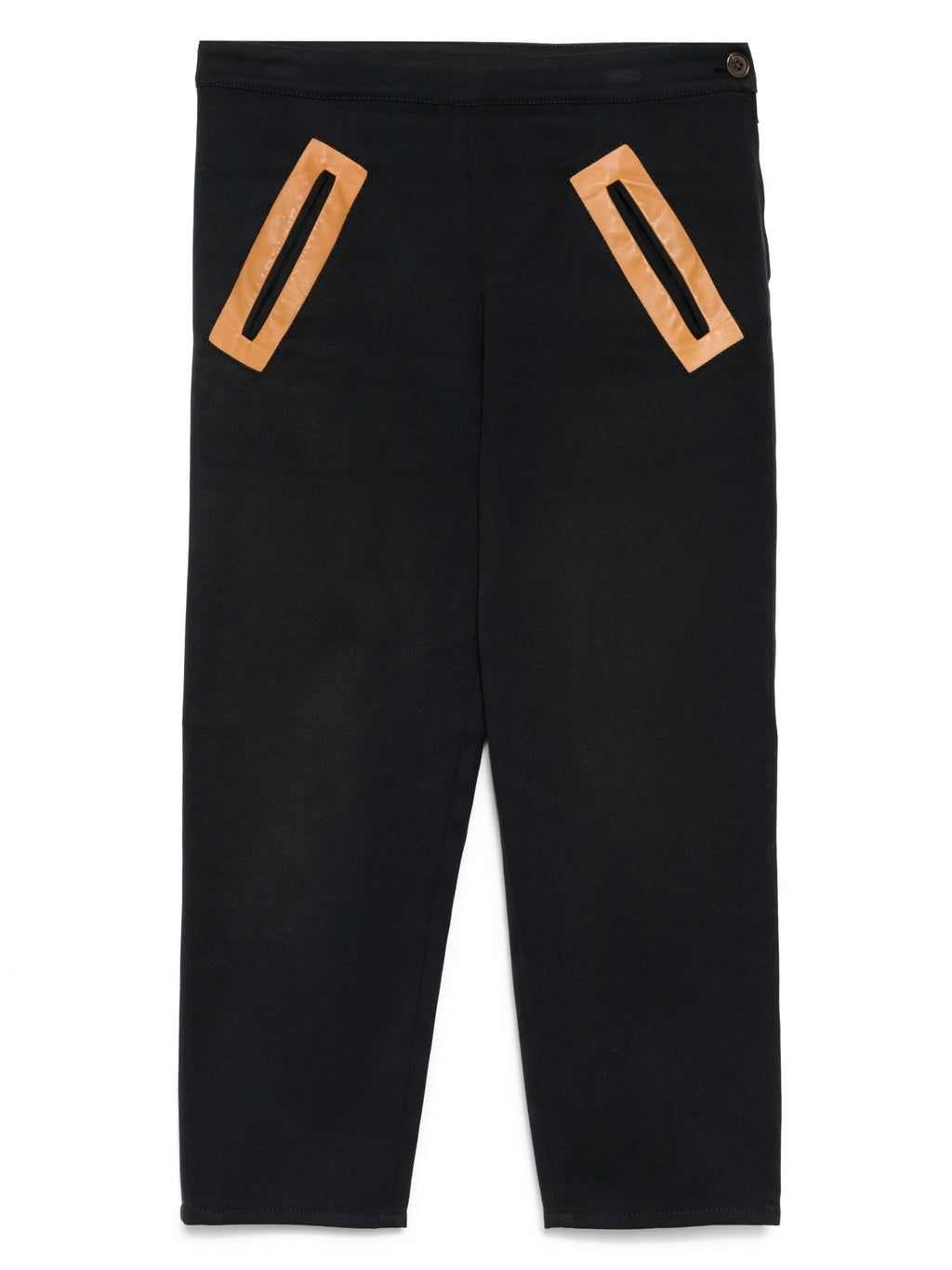 Miu Miu Archive School Suit Cropped Trousers showing tailored high-waisted design and cropped length in neutral fabric