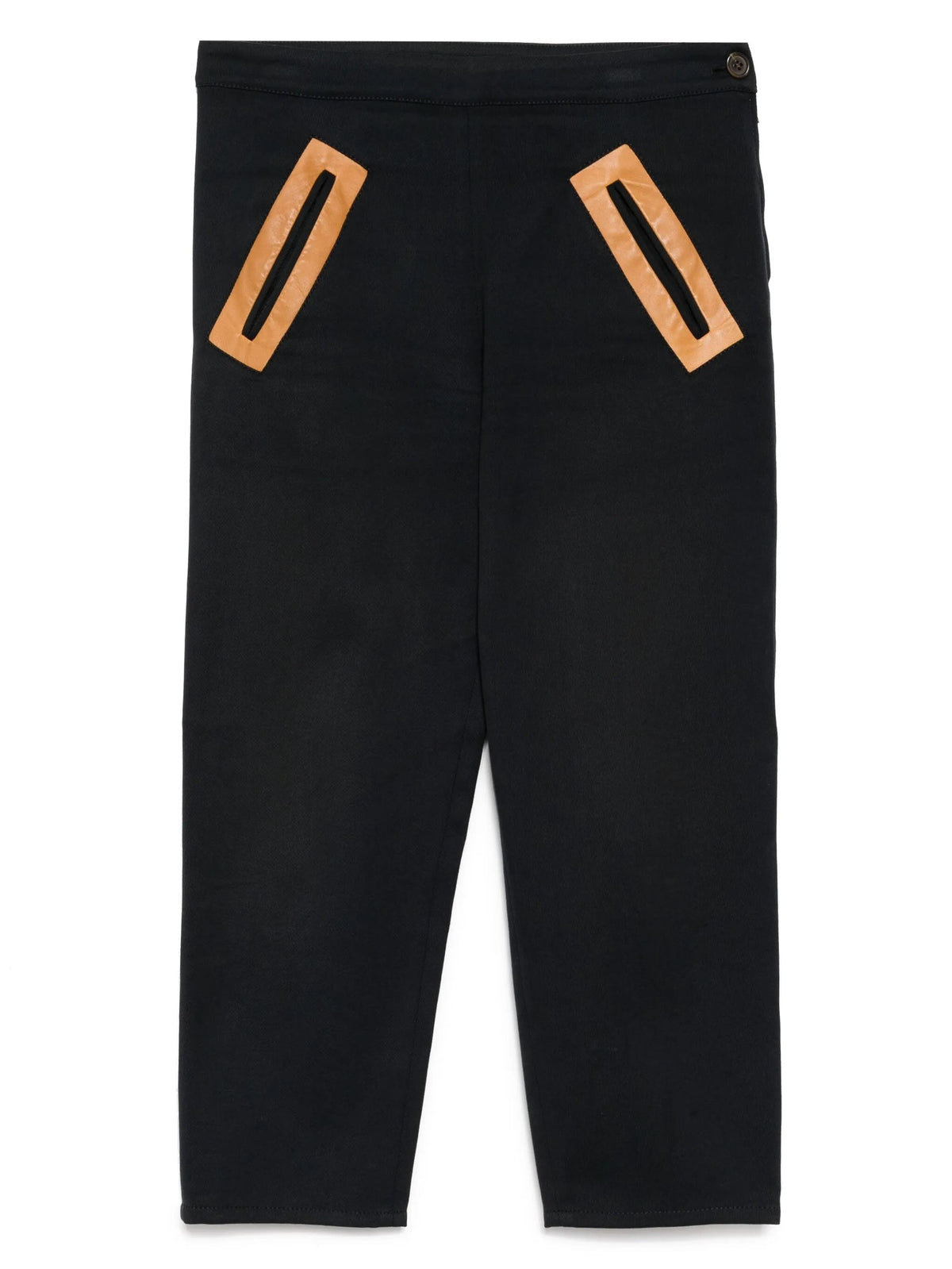 Miu Miu Archive School Suit Cropped Trousers showing tailored high-waisted design and cropped length in neutral fabric