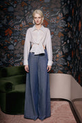White Cropped Tie Shirt
