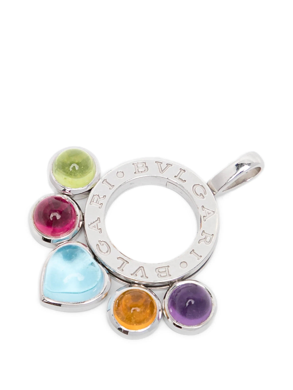 Bulgari White Gold Multicolour Stone Allegra Pendant necklace with vibrant stones and elegant design.