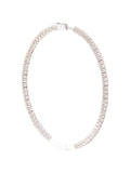 Vintage Finds Pavé Hoop Earrings, silver-tone earrings with sparkling pavé detailing, showcasing their elegant hoop design.