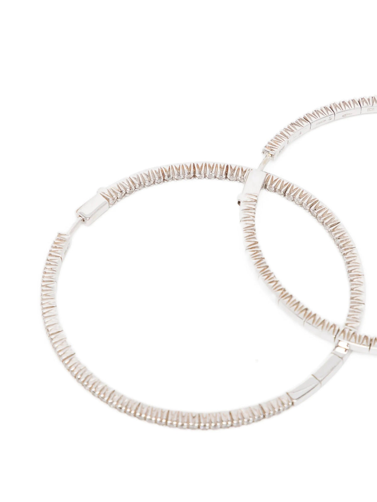 Vintage Finds pavé hoop earrings with sparkling gemstone accents, showcasing a stylish and elegant jewelry design.