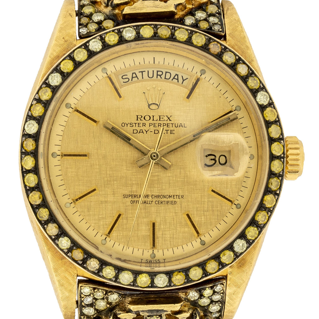 Rolex x Loree Rodkin luxury watch with a sleek metal band and detailed dial, showcasing elegant design and craftsmanship.