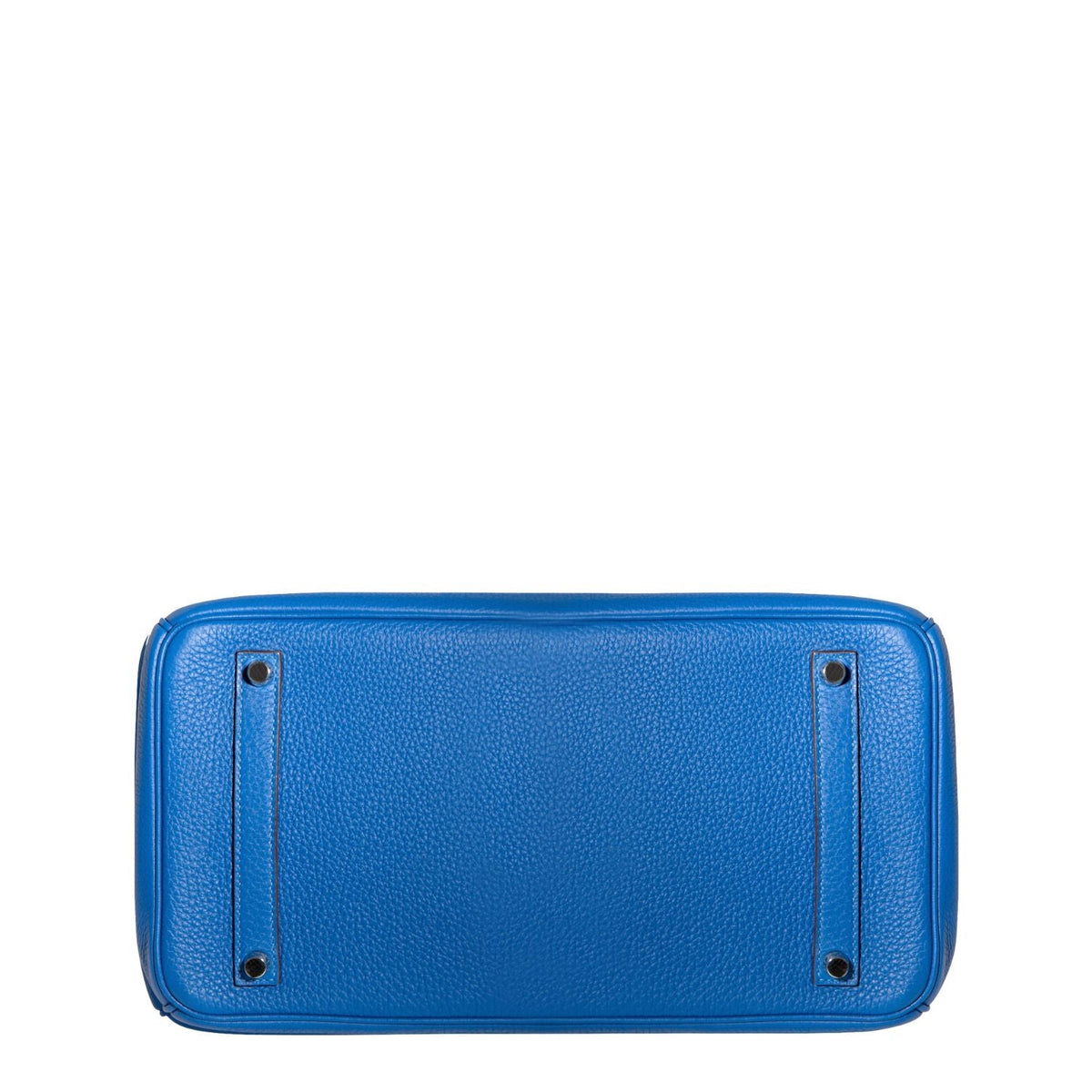 Hermès Birkin 35 Blue Mykonos Epsom top handle bag with gold hardware, showcasing its luxurious design and structured shape.