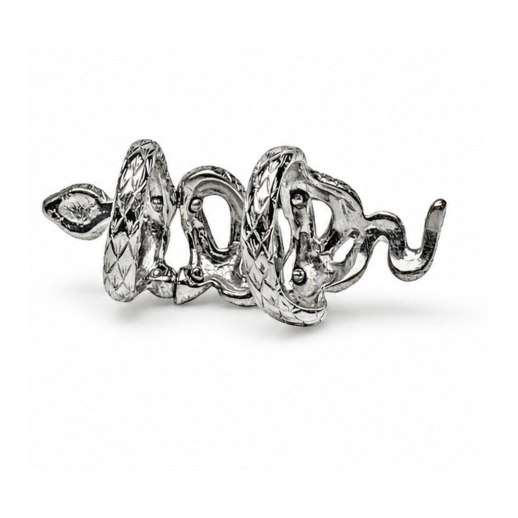 18K gold coiled snake ring with intricate design, showcasing a luxurious and stylish jewelry piece from Other Designers.