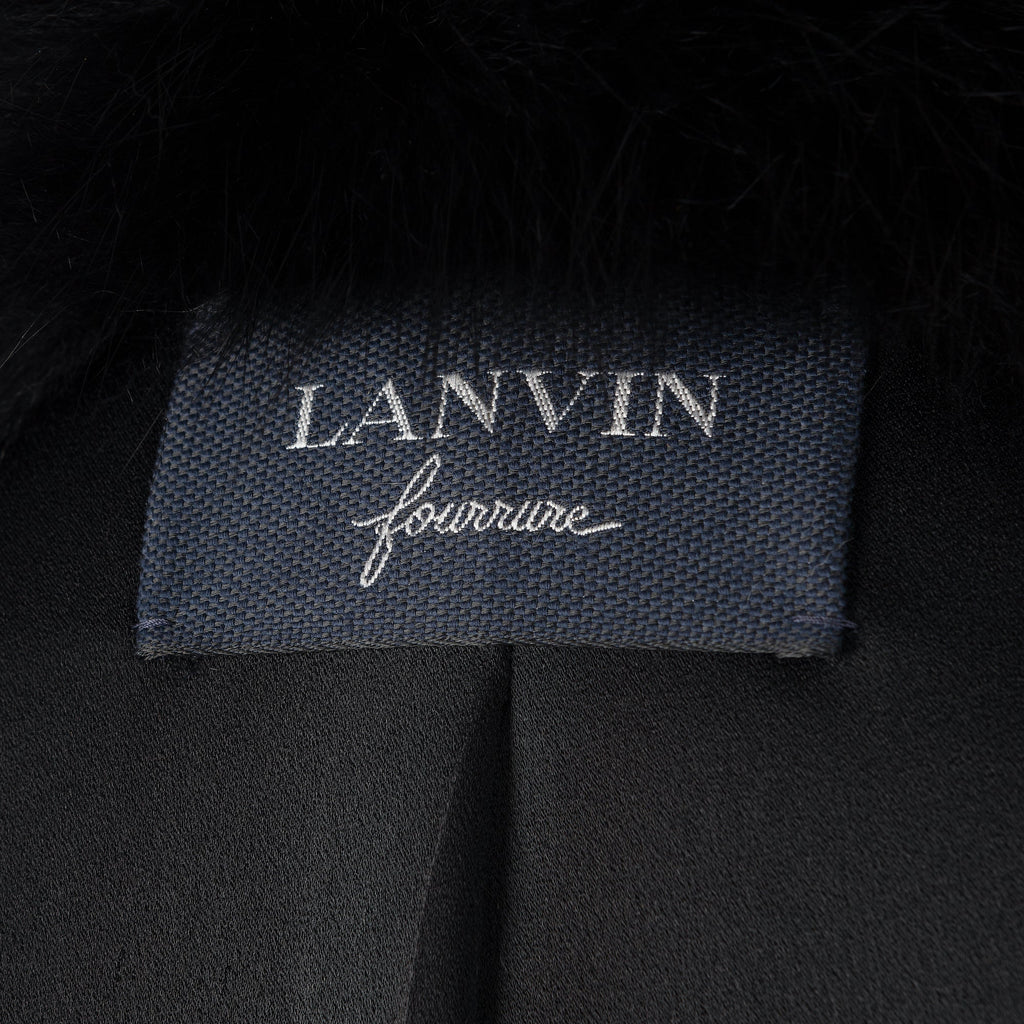 Lanvin animal print fur collar coat featuring a stylish pattern, tailored fit, and luxurious design perfect for cold weather.