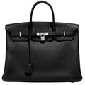 Hermès Birkin 40 Black Togo leather top handle bag with gold hardware, showcasing its elegant design and luxurious craftsmanship.
