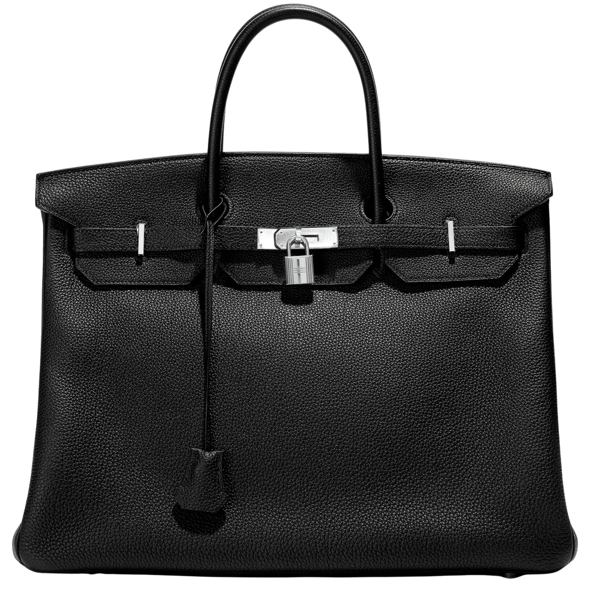 Hermès Birkin 40 Black Togo leather top handle bag with gold hardware, showcasing its elegant design and luxurious craftsmanship.