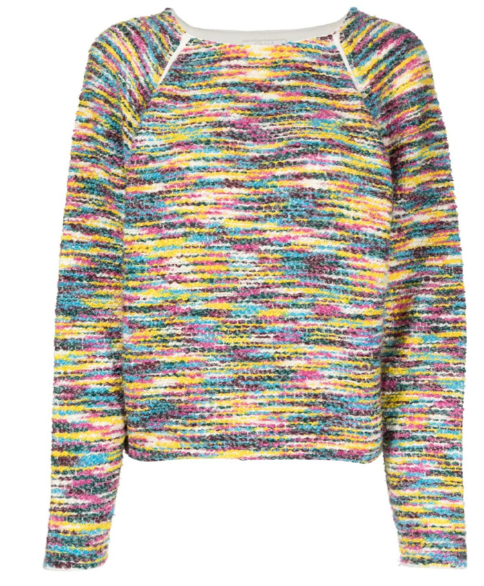 Colorful rainbow jumper top by Chloé featuring vibrant knit design and long sleeves, perfect for casual stylish wear.