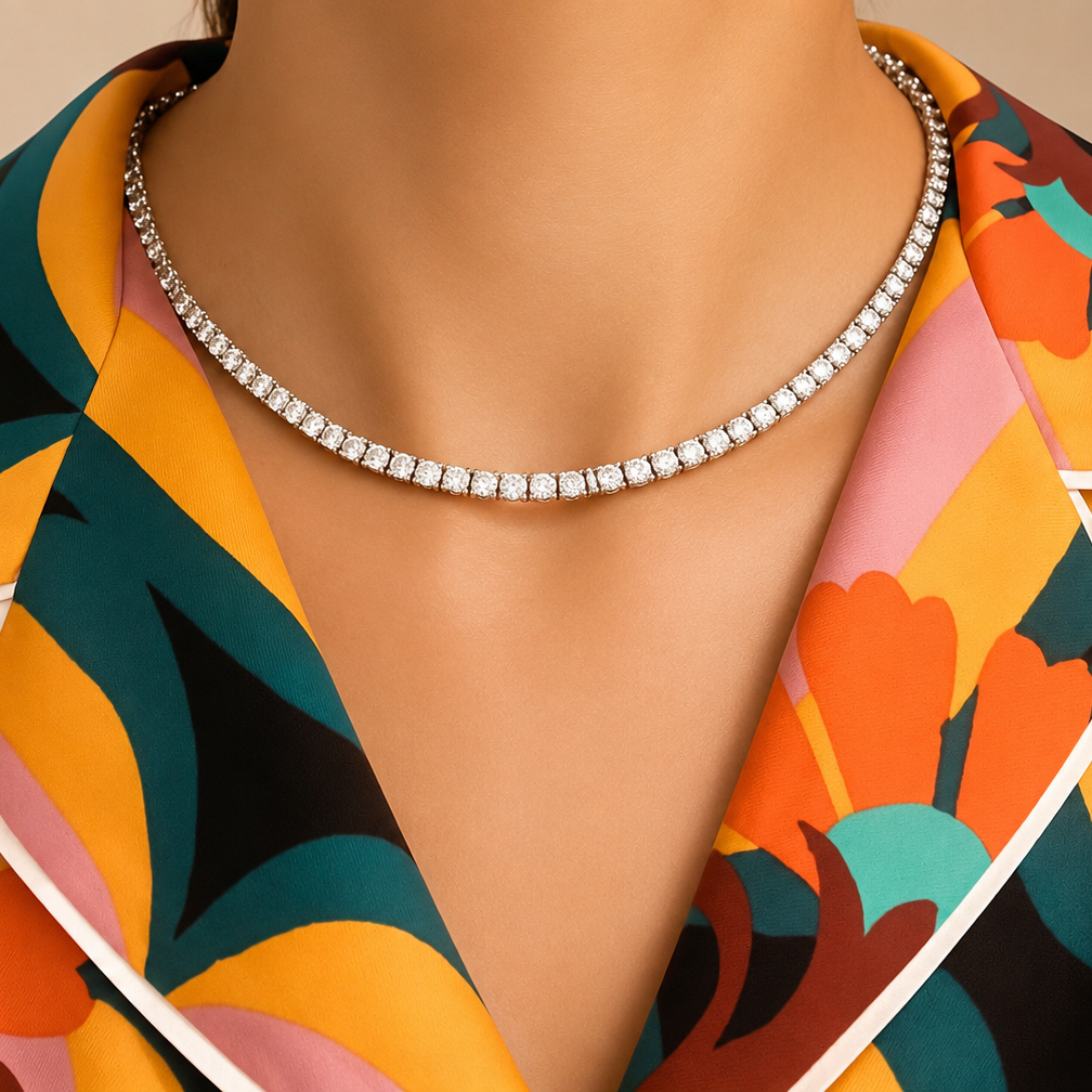 Cartier Essential Lines Necklace showing a sleek, fine gold jewelry piece with minimalist design and subtle Cartier branding.