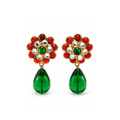 Chanel Gripoix glass-bead drop earrings with vibrant, intricate glass beads hanging from elegant gold settings.