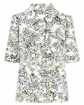 Chanel autumn flower-print blazer with multicolour floral pattern, tailored jacket with classic lapel and button closure.
