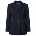 Navy layered pockets blazer by Chanel, tailored blazer with multiple front pockets and structured fit.