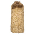Chloé Mongolian lamb fur gilet, cozy coat with plush fur, sleeveless design, light brown color, stylish and warm outerwear.