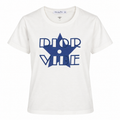 Dior graphic print white T-shirt with bold design, casual tops, featuring the Dior logo and artistic graphic on the front.