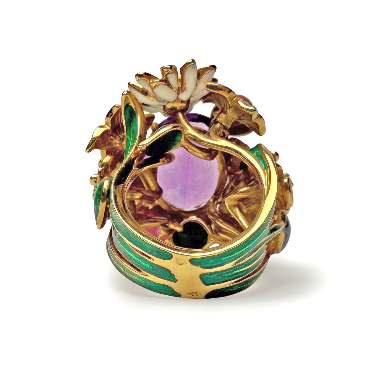 Dior Diorette ring with intricate design and decorative details, shown from the back view.