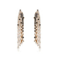 Crivelli Waterfall Earrings featuring cascading design with sparkling gemstones and elegant silver setting.