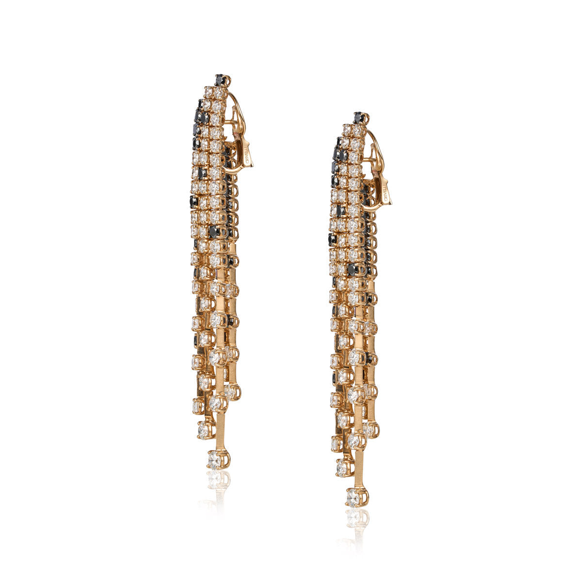 Crivelli Waterfall Earrings featuring cascading design with elegant silver or gold metal, stylish jewelry for women.