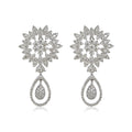 Silver dangle drop diamond earrings by Vintage Finds, featuring sparkling gemstones and elegant design.
