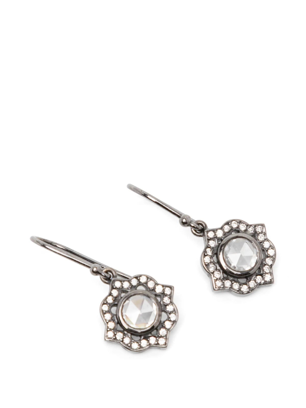 Silver Nova Drop Diamond Earrings featuring sparkling diamond accents and sleek drop design, crafted by Other Designers.