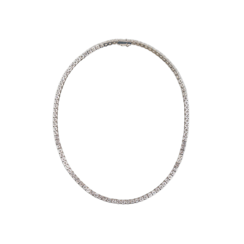 Cartier Essential Lines Necklace in fine jewelry, showing the back design with sleek, elegant silver chain and minimalist style.