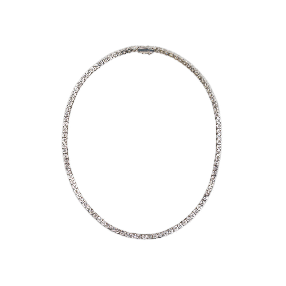 Cartier Essential Lines Necklace in fine jewelry, showing the back design with sleek, elegant silver chain and minimalist style.