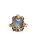 Grey rectangular stone and diamond ring by Other Designers, showcasing a sleek design with a rectangular stone and sparkling diamonds.