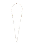 Hermès Ex Libris long necklace with elegant chain and detailed pendant, showcasing luxurious jewelry design.